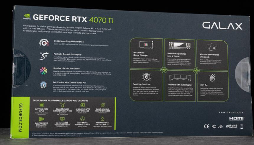 GALAX GeForce RTX4070Ti EX Gamer 1-Click OC显卡开箱评测