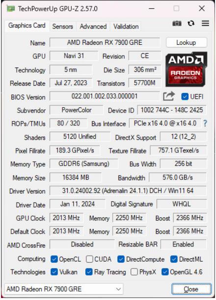 AMD Radeon RX 7900 GRE开箱评测 AMD Radeon RX 7900 GRE开箱评测