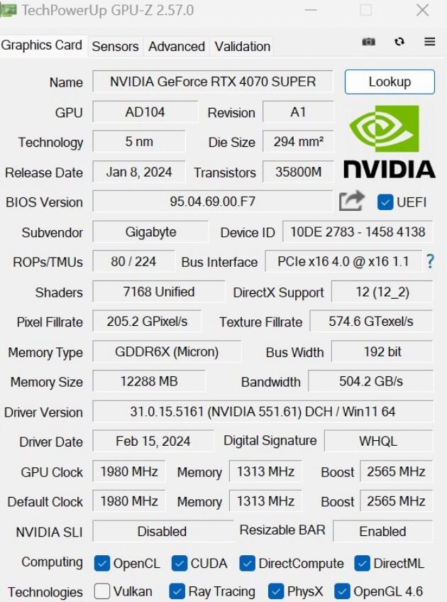 GIGABYTE RTX 4070 SUPER GAMING OC 12G显卡开箱评测