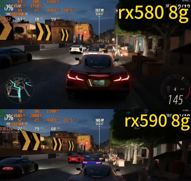 RX580和RX590性能差多少？