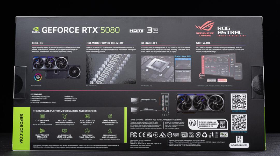 ROG Astral GeForce RTX5080 OC显卡开箱评测