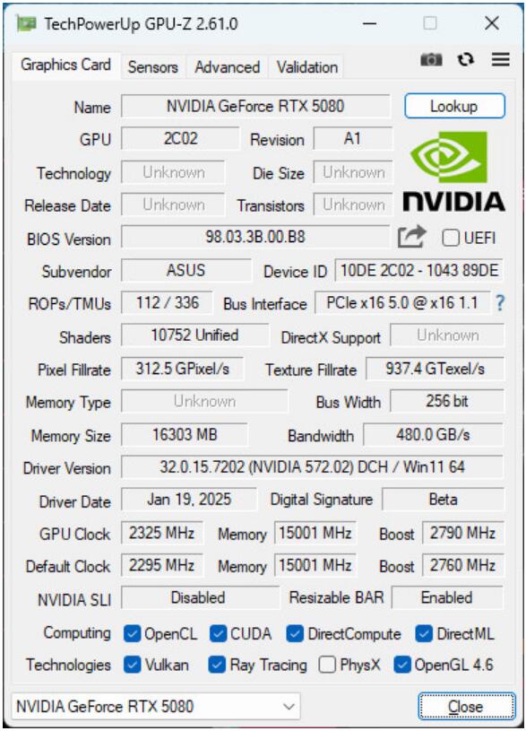 ROG Astral GeForce RTX5080 OC显卡开箱评测